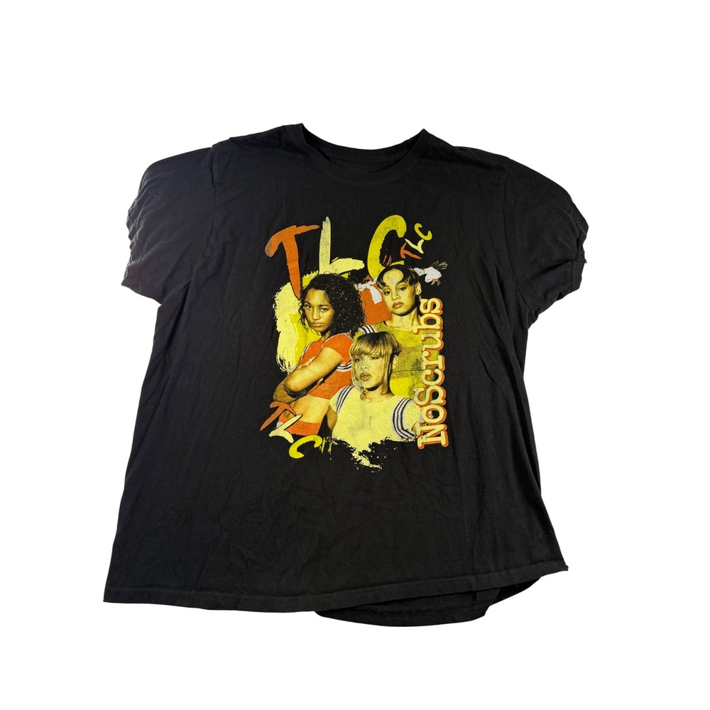 TLC‎ No Scrubs Graphic T-Shirt Black 90s R&B Hip Hop Streetwear Tee Large